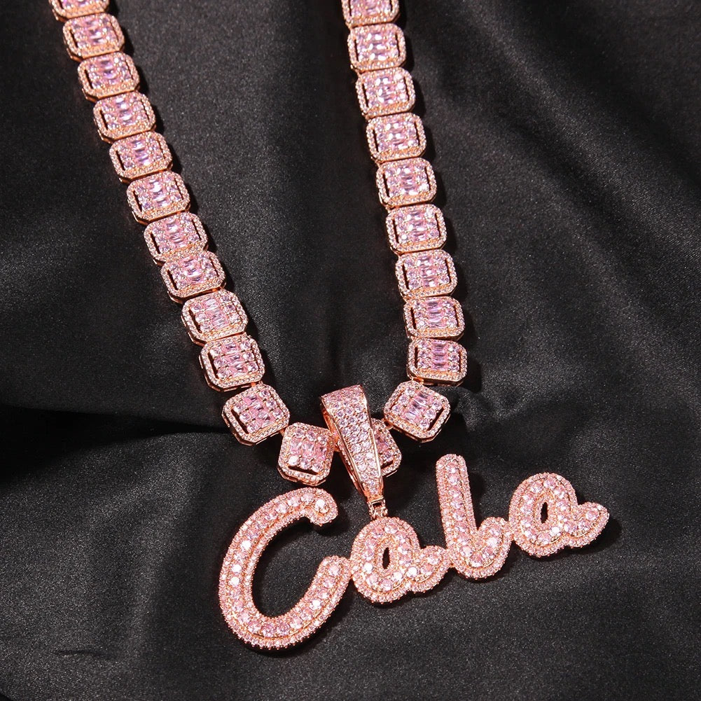 Big Boss Baguette Silver Custom Necklace