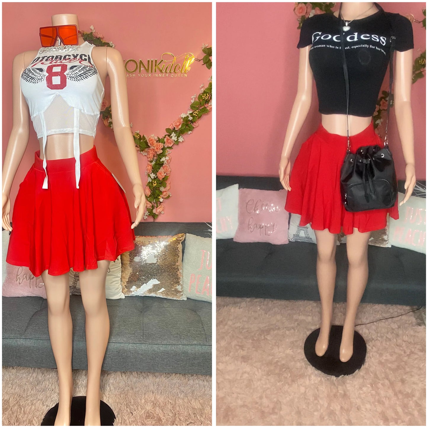 Hot Girl Summer flare tennis skirt with pockets (3 colors)