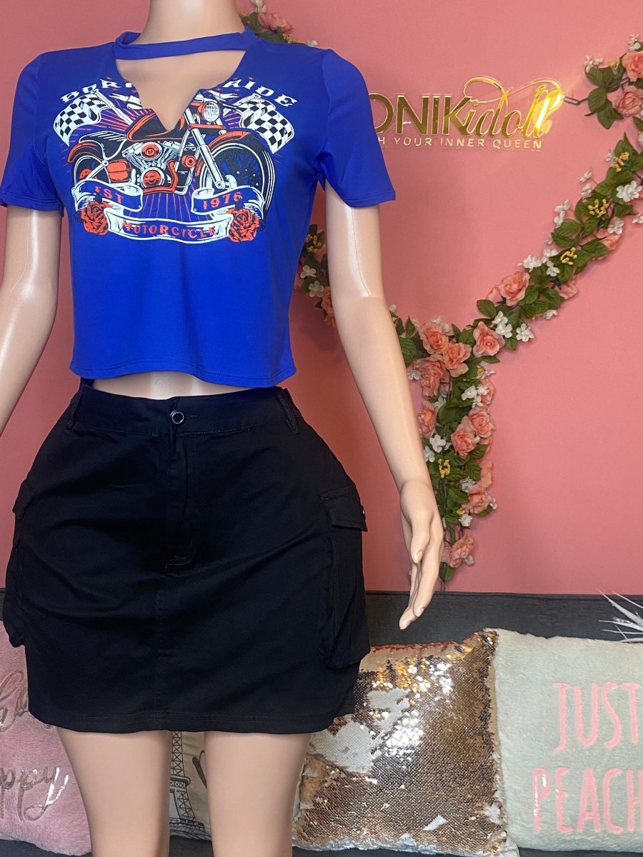 Cargo black skirt plus size - Ikonik Idoll