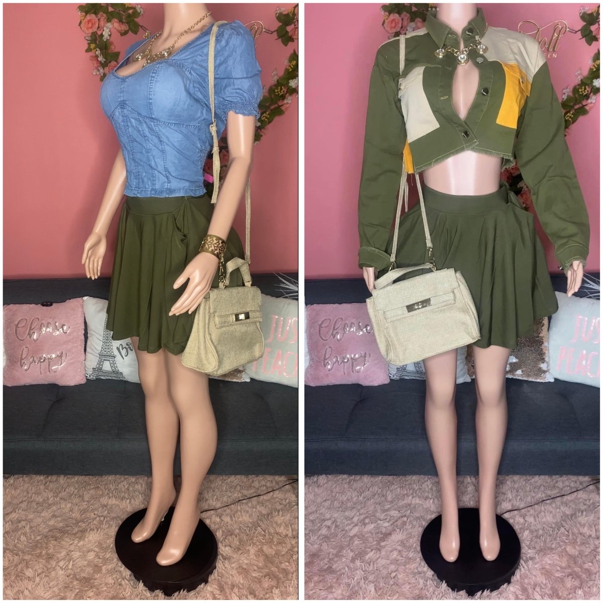 Hot Girl Summer tennis skirt with pockets - Red, Blue, Green (Small to X - large) - Ikonik Idoll