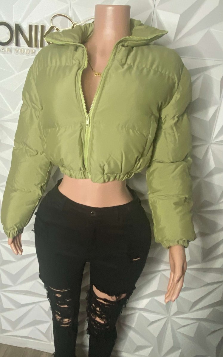 Jade Olive Puffer Coat - Ikonik Idoll