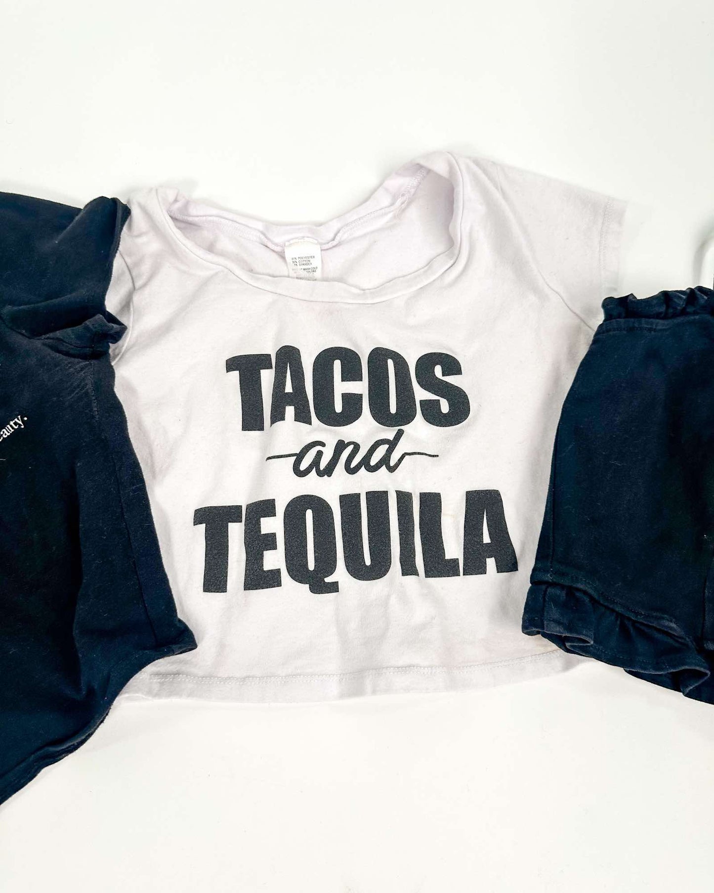 Lit Daze Tacos Tequila Graphic Crop T-Shirt