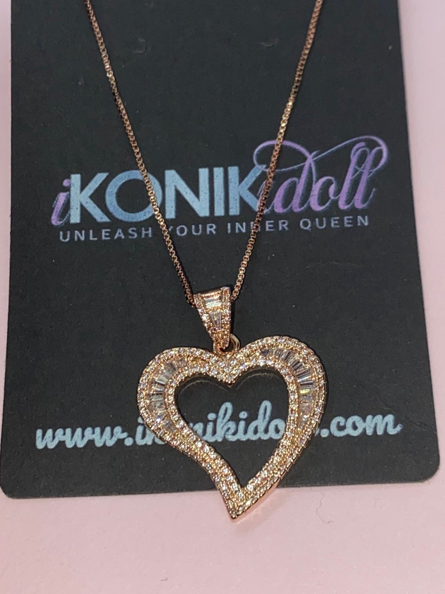 ROSE GOLD Open Heart Jayda necklace - Ikonik Idoll