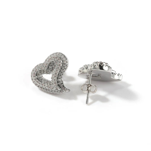SILVER Open Heart Jayda earrings - Ikonik Idoll