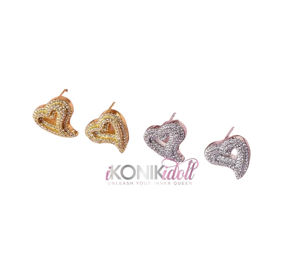 SILVER Open Heart Jayda earrings - Ikonik Idoll