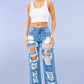 Wild Child Ripped Denim Jeans