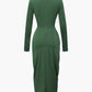 Daring Diva Long Sleeve Dress with cutout (Blue, Green, Black)