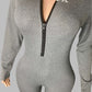 Playful Heart Ribbed Jumpsuit Gray