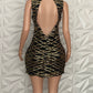 Party Time Black and Gold Sequin Mini Bodycon Dress LARGE