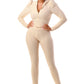 Busy & Paid Girl 2 pc pant textured set, Gray and Beige
