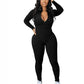 Playful Heart Ribbed Jumpsuit Black
