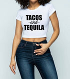 Lit Daze Tacos Tequila Graphic Crop T-Shirt