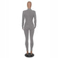 Playful Heart Ribbed Jumpsuit Gray