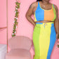 Camellia Color Block Skirt Set