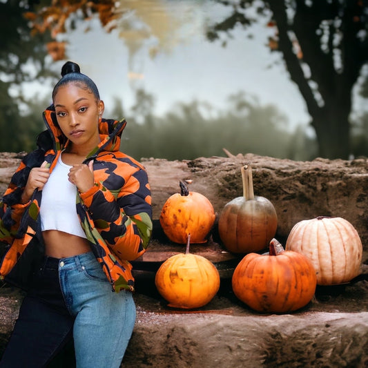 Orange Camo Plus Size Jacket