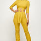 It’s Giving 2 pc ruched tie up pant set - Blue, Yellow