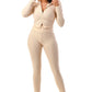 Busy & Paid Girl 2 pc pant textured set, Gray and Beige