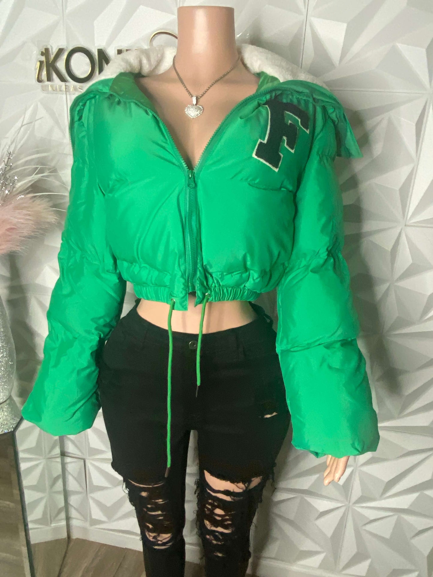 Emerald Envy Puffer Winter Coat