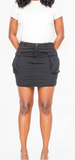 Cargo black skirt plus size