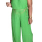 Body of a Goddess Pleated Strapless Jumpsuit - Green and Blue