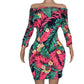 Island Gyal Tropical Floral Neon Dress X-LARGE