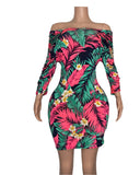 Island Gyal Tropical Floral Neon Dress X-LARGE