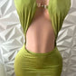 Green Halter Cut Out Mini Dress MEDIUM