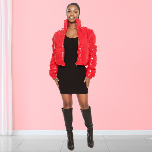 Ruby Red Puffer Coat SMALL