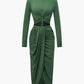 Daring Diva Long Sleeve Dress with cutout (Blue, Green, Black)