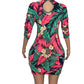 Island Gyal Tropical Floral Neon Dress X-LARGE