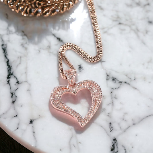 ROSE GOLD Open Heart Jayda necklace