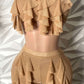 We Outside Ruffle Pants Set Tan SMALL/MEDIUM