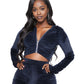 Crushed Velvet Stacked 2 pc Jogging Sets MEDIUM