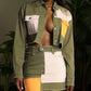 Survivor 3 Pc Set Crop Top, Jacket, Skirt Set