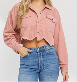 Layla Pink Distressed Jacket