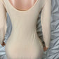 Sleek and Chic Tan Ribbed Dress LARGE