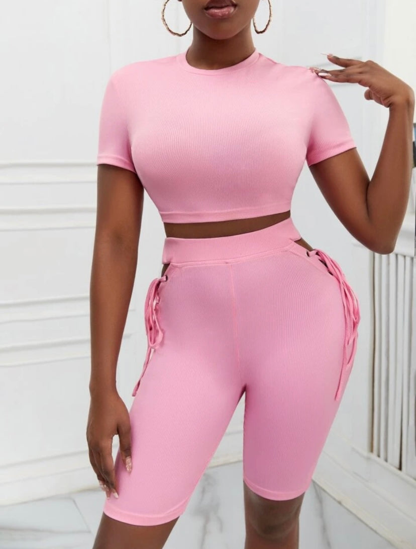 Pretty Pink Gal 2 piece short set