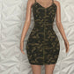 It Girl Camoflauge Zip Mini Length Dress LARGE