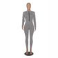 Playful Heart Ribbed Jumpsuit Gray