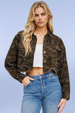 Army Fatigue Camouflage Cropped Jacket