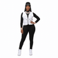 Playful Heart Ribbed Jumpsuit Black