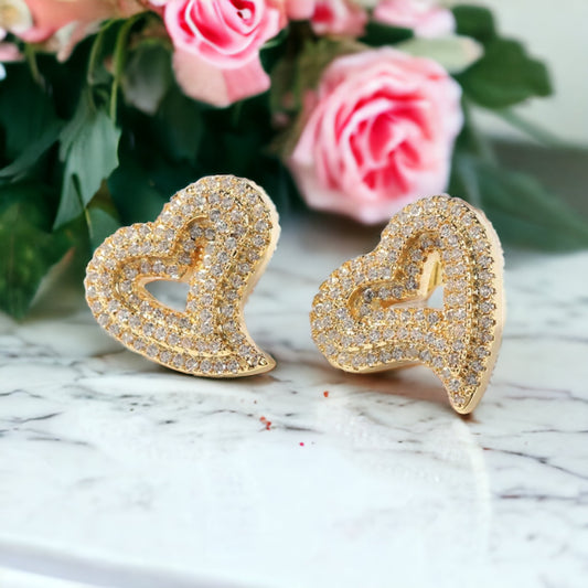 GOLD Open Heart Jayda earrings