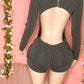 Around the Way Black Romper Large