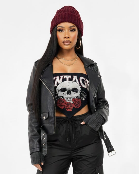 Stay Strong Vintage Skull Corset Top