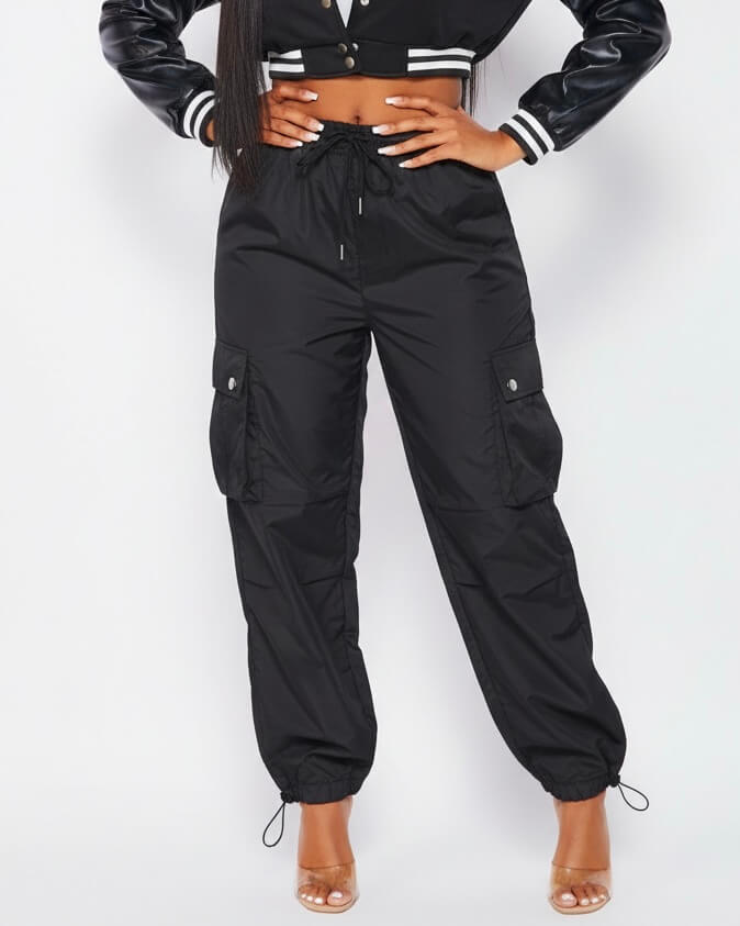 Black Classic Varsity Jacket with White Stripes - Large