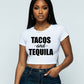 Lit Daze Tacos Tequila Graphic Crop T-Shirt