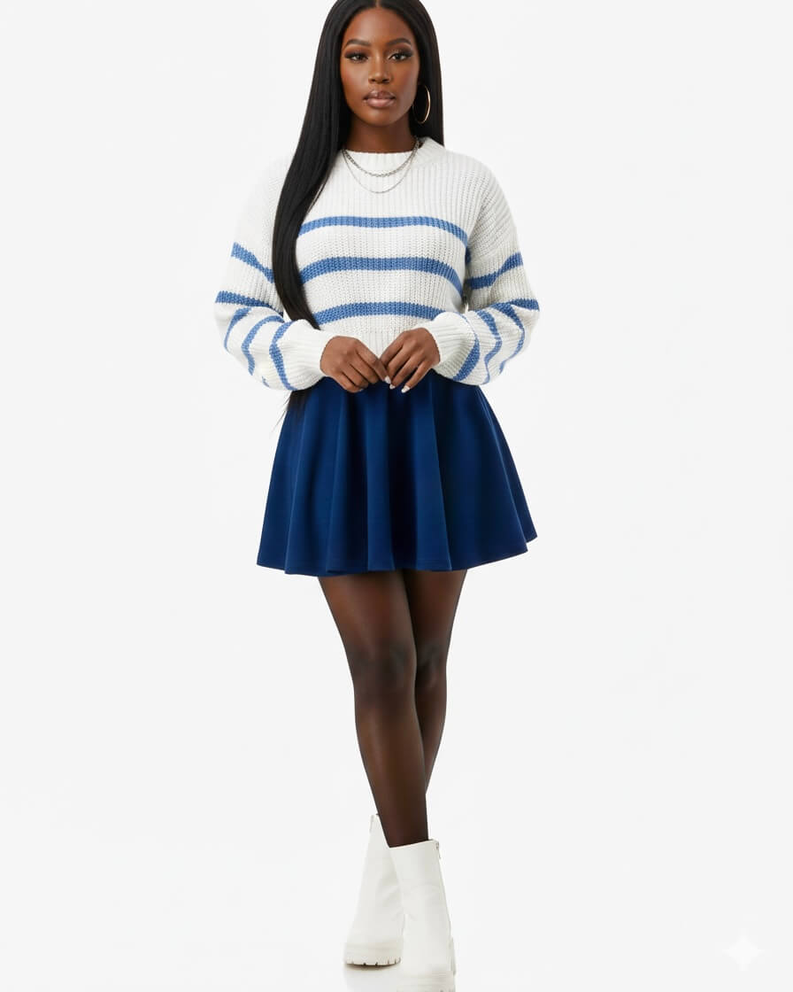 Hot Girl Flare Scuba Skirt with pockets - Red, Blue, Green (Small to X-large)