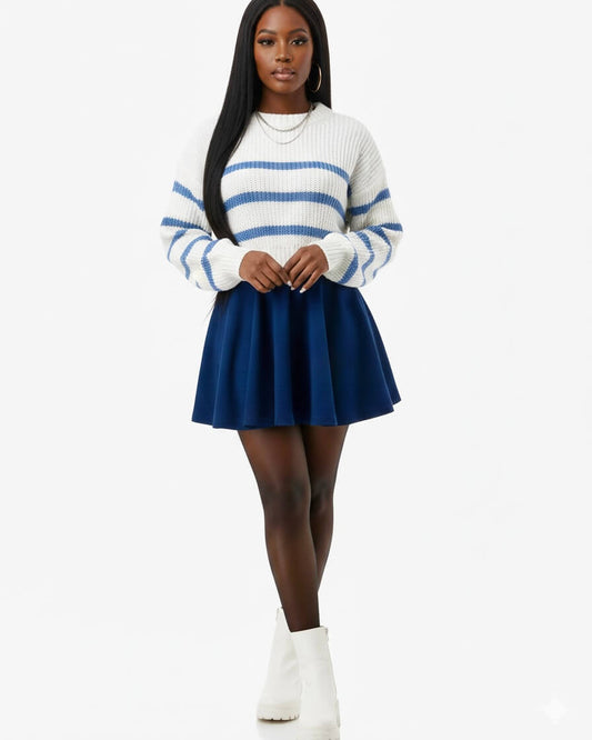 Hot Girl Flare Scuba Skirt with pockets - Red, Blue, Green (Small to X-large)