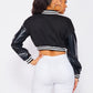 Black Classic Varsity Jacket with White Stripes - Large - Ikonik Idoll