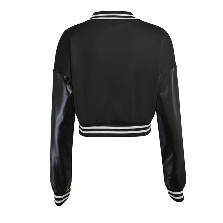 Black Classic Varsity Jacket with White Stripes - Large - Ikonik Idoll